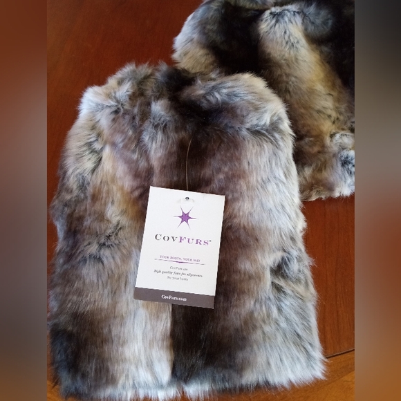 Boot covers faux fur chinchilla animal print 🐾 - Picture 1 of 3